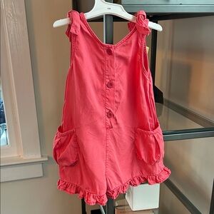 Mayoral Coral Kids Romper with Button Details